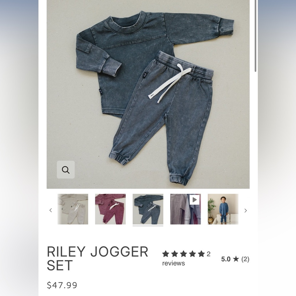 Riley Jogger Set - Charcoal NWT